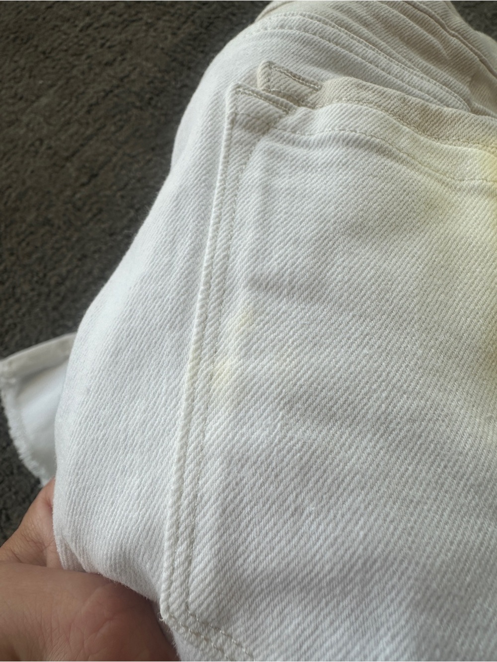 FRAME Le Mini Boot White Crop Raw Hem Denim Jeans Minimalist - Size 27 - Picture 11 of 11